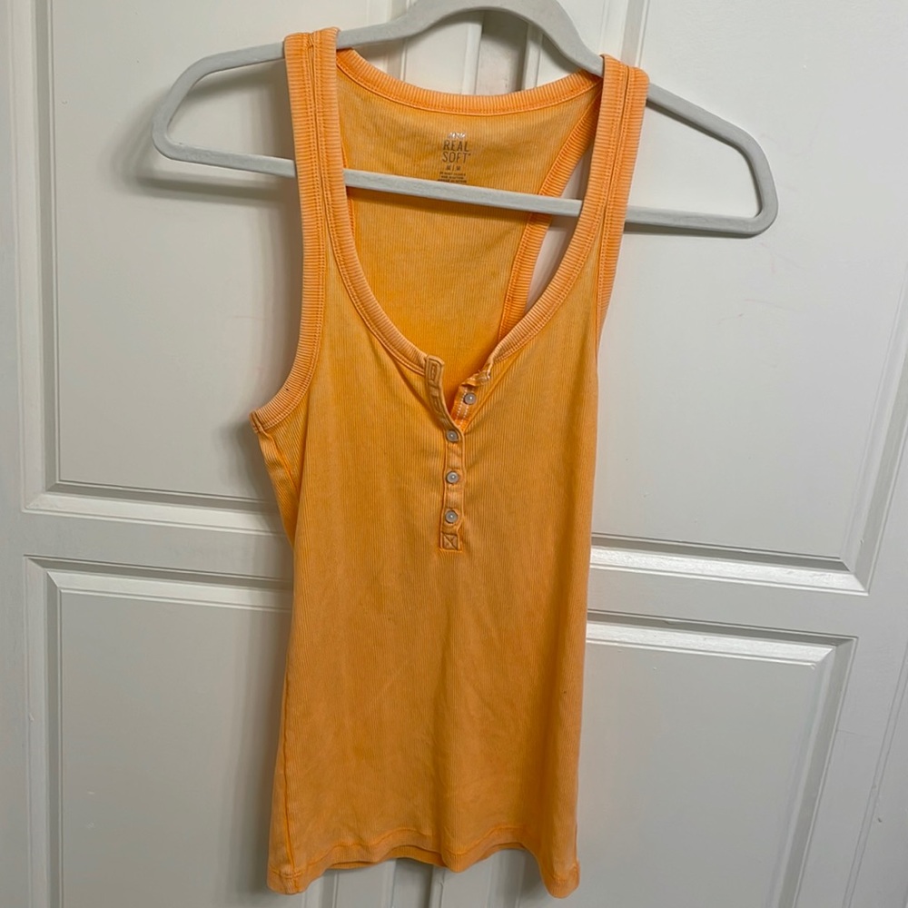 AERIE real soft Henley ribbed racerback tank top size M